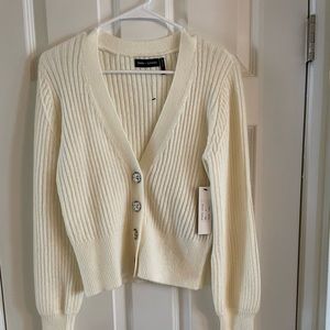 short waisted ivory sweater